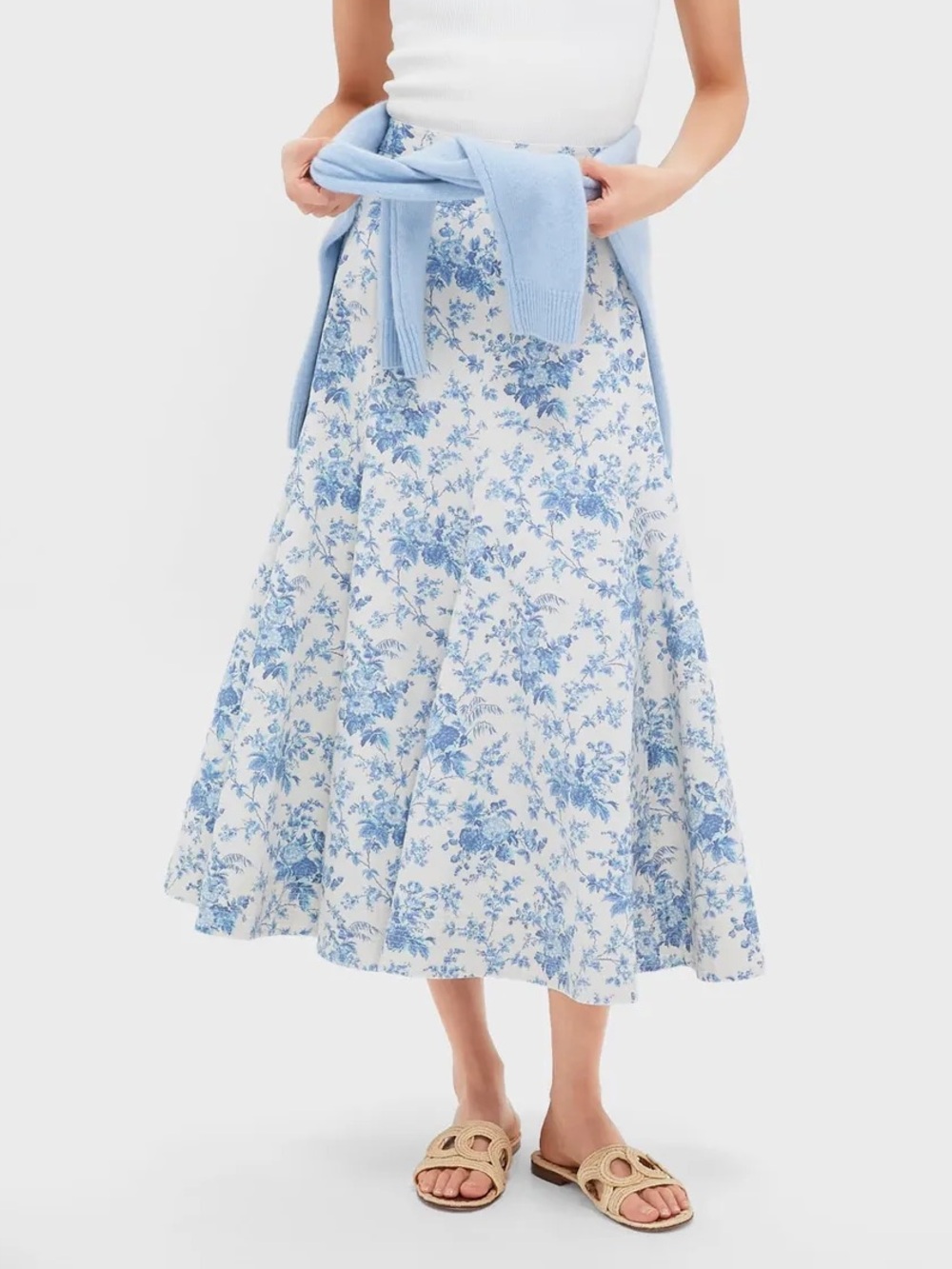 Tuckernuck Forget Me Not Floral Brynn Skirt, Blue, Women's Size 10